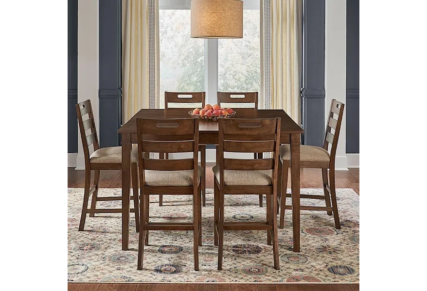 Blue Mountain 7-Piece Counter Height Table and Stool Set by AAmerica at Esprit Decor Home Furnishings